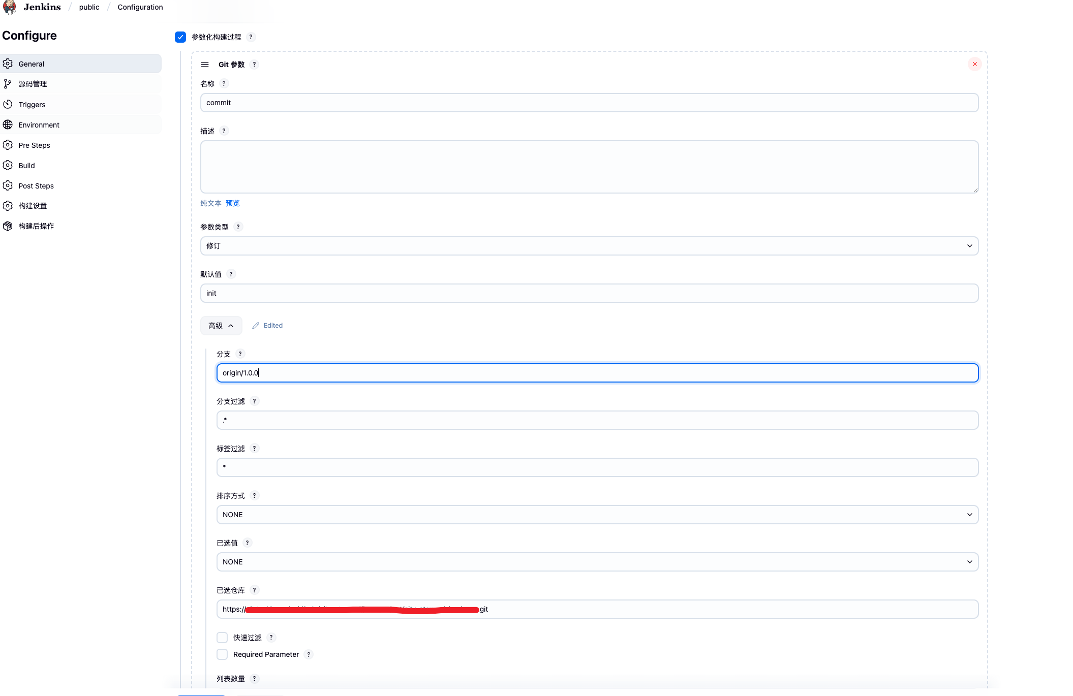 参数化构建配置